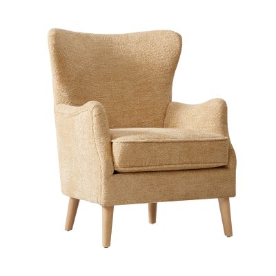 Donna Camel Chenille Wingback Accent Chair