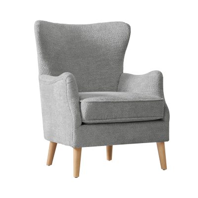 Donna Grey Chenille Wingback Accent Chair