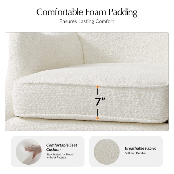 Donna Ivory Chenille Wingback Accent Chair 4