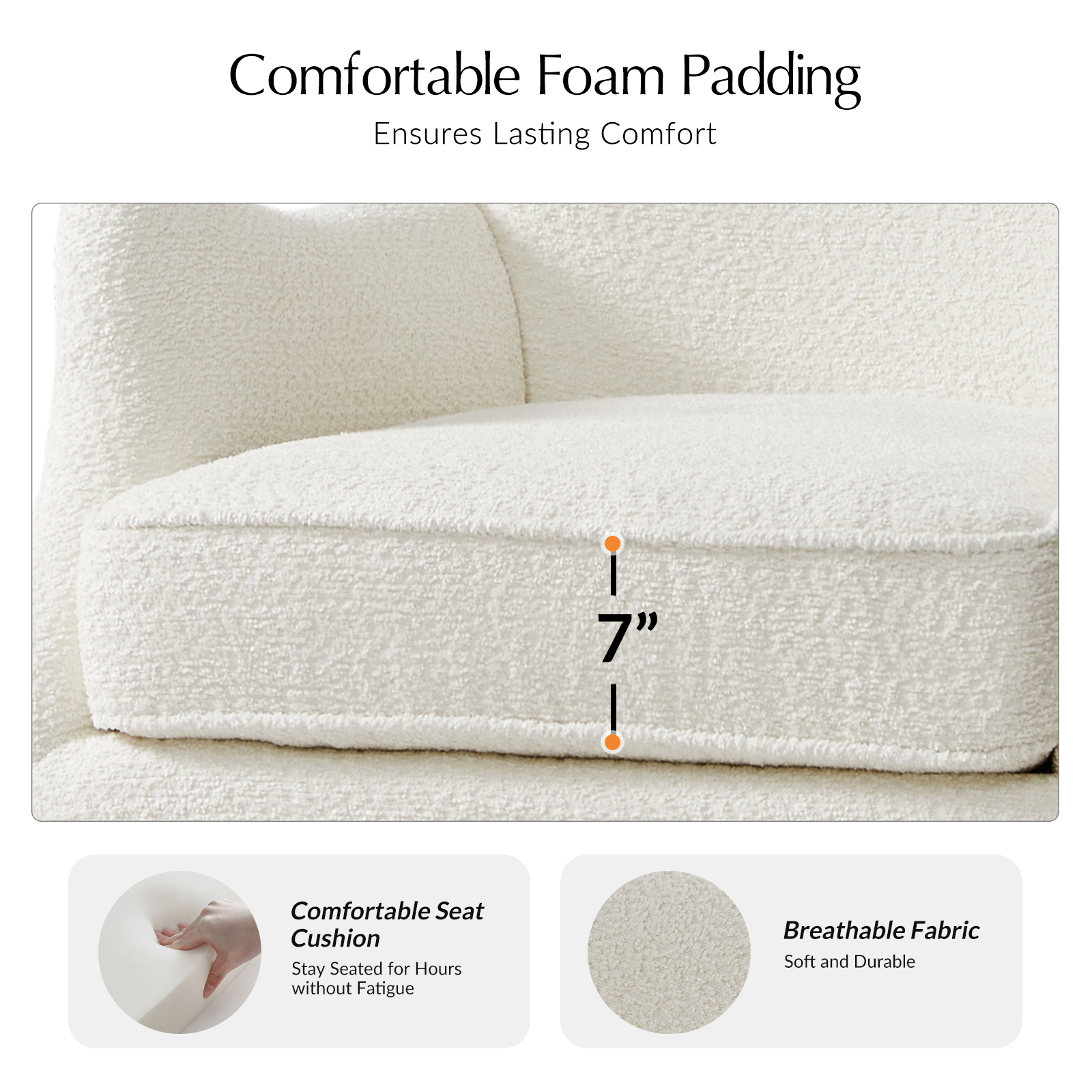 Donna Ivory Chenille Wingback Accent Chair 5 Donna Ivory Chenille Wingback Accent Chair - Image 5