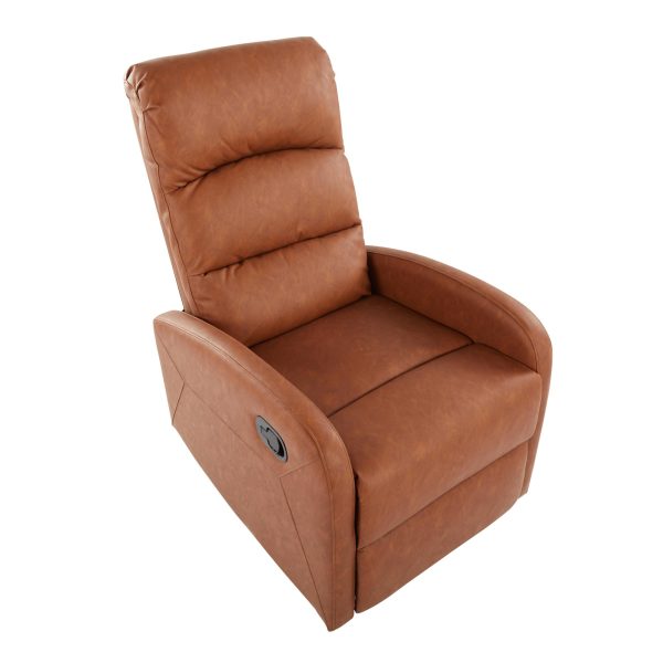 Dormi Contemporary Camel Faux Leather Manual Recliner 13