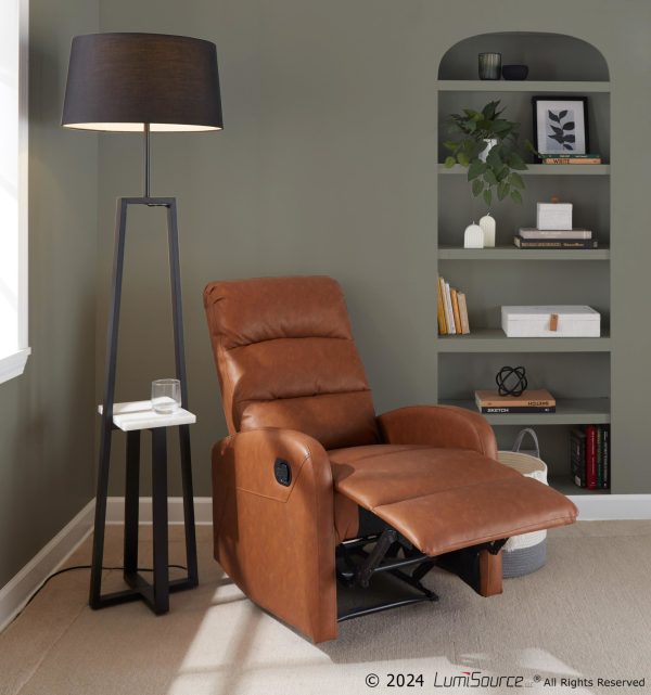 Dormi Contemporary Camel Faux Leather Manual Recliner 3