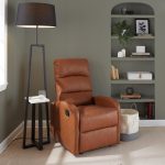 Dormi Contemporary Camel Faux Leather Manual Recliner 22 Dormi Contemporary Camel Faux Leather Manual Recliner