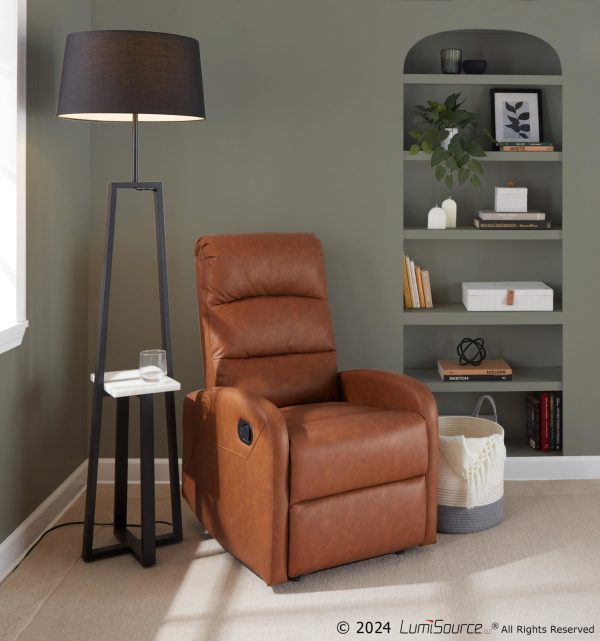 Dormi Contemporary Camel Faux Leather Manual Recliner 4
