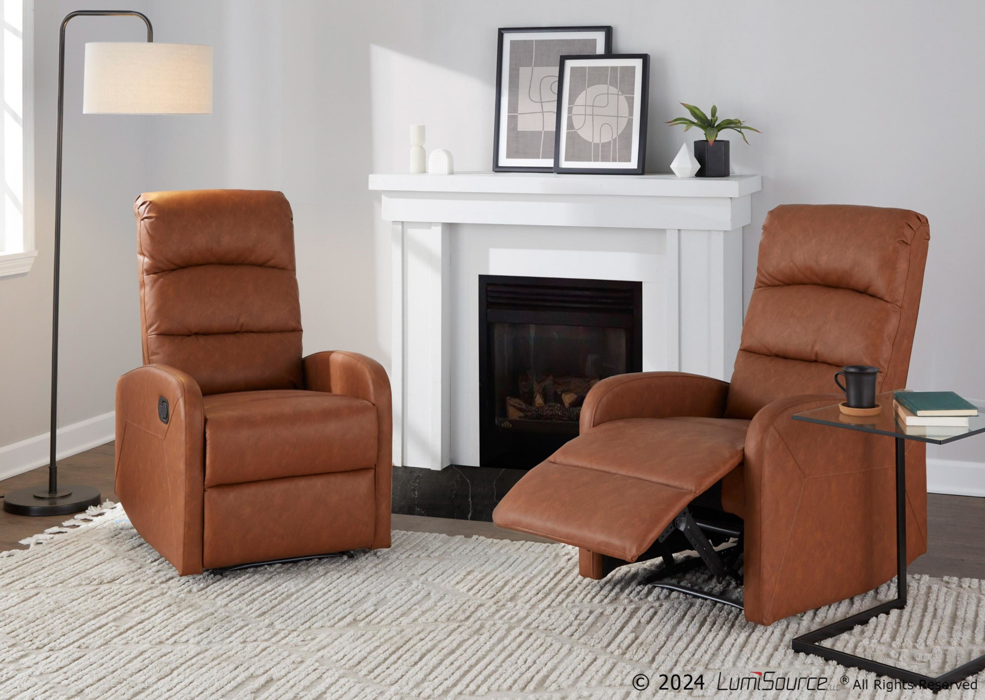 Dormi Contemporary Camel Faux Leather Manual Recliner 6 Dormi Contemporary Camel Faux Leather Manual Recliner - Image 6