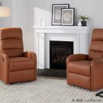 Dormi Contemporary Camel Faux Leather Manual Recliner 24 Dormi Contemporary Camel Faux Leather Manual Recliner