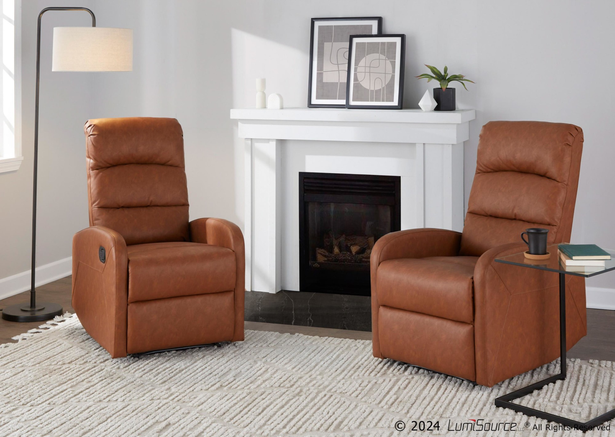 Dormi Contemporary Camel Faux Leather Manual Recliner 7 Dormi Contemporary Camel Faux Leather Manual Recliner - Image 7