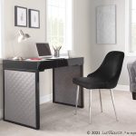 Drift Contemporary Black Upholstered Desk with Silver Velvet 14 Drift Contemporary Black Upholstered Desk with Silver Velvet