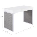 Drift Contemporary Black Upholstered Desk with Silver Velvet 23 Drift Contemporary Black Upholstered Desk with Silver Velvet