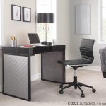 Drift Contemporary Black Upholstered Desk with Silver Velvet 15 Drift Contemporary Black Upholstered Desk with Silver Velvet