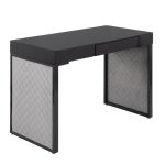 Drift Contemporary Black Upholstered Desk with Silver Velvet 16 Drift Contemporary Black Upholstered Desk with Silver Velvet