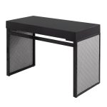 Drift Contemporary Black Upholstered Desk with Silver Velvet 18 Drift Contemporary Black Upholstered Desk with Silver Velvet