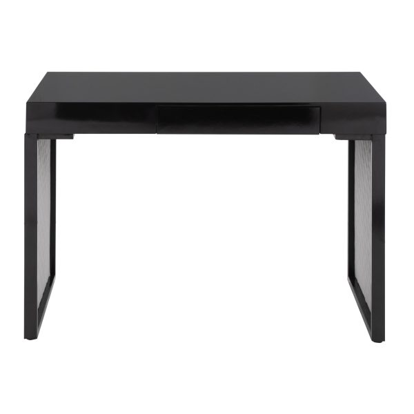 Drift Contemporary Black Upholstered Desk with Silver Velvet 7