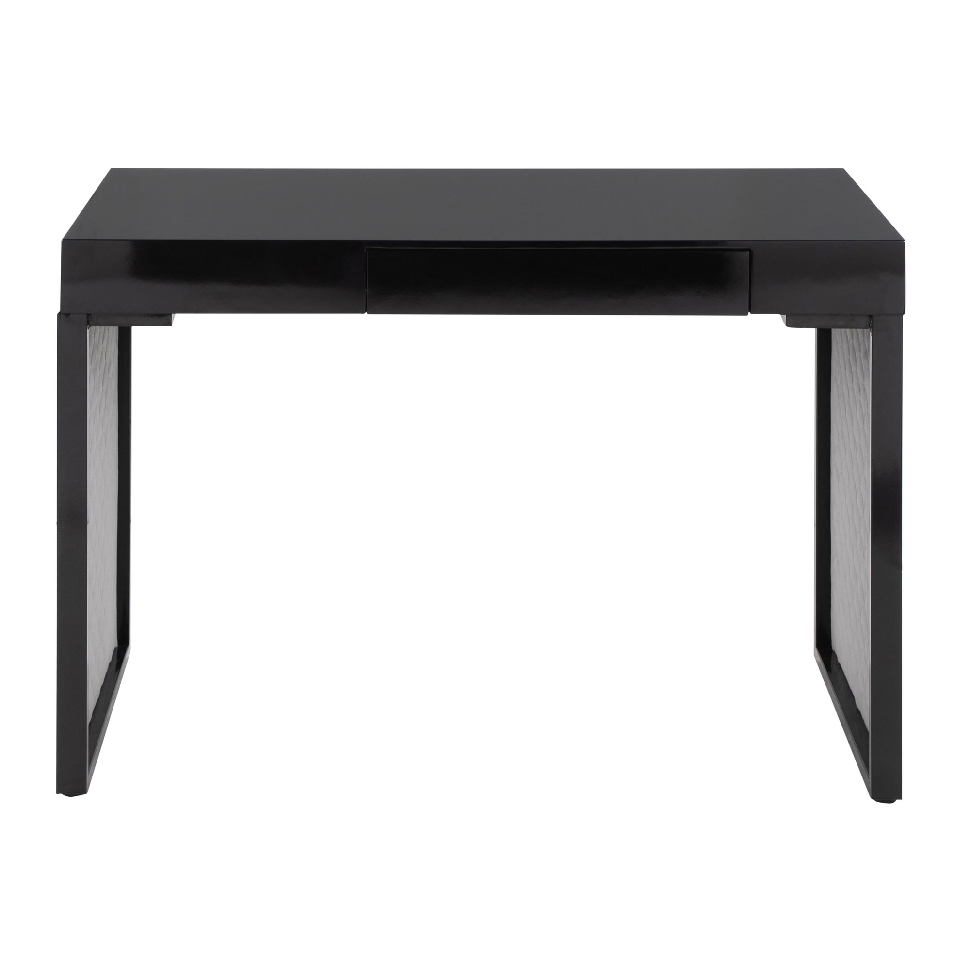 Drift Contemporary Black Upholstered Desk with Silver Velvet 8 Drift Contemporary Black Upholstered Desk with Silver Velvet - Image 8