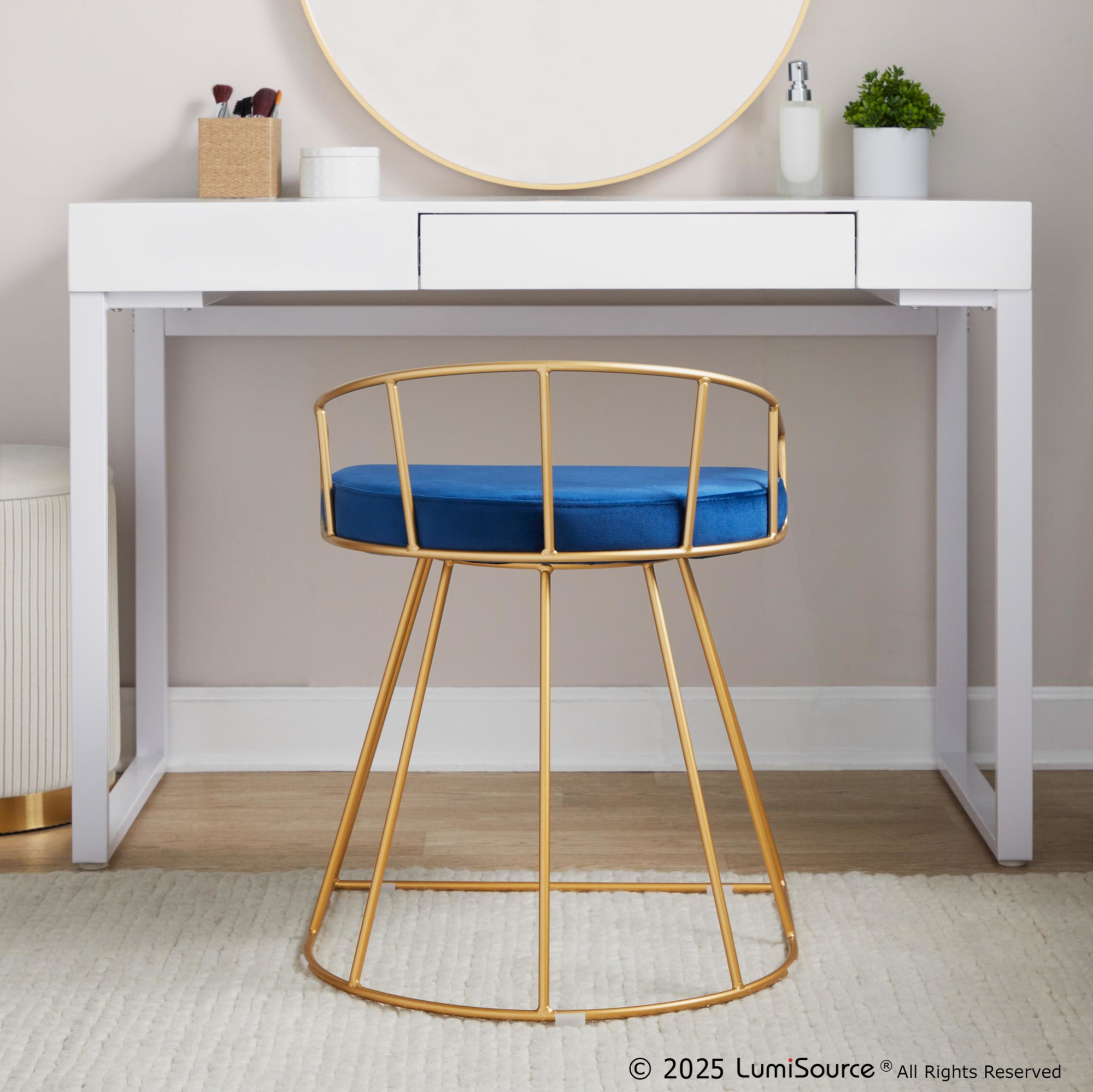 Drift Contemporary White Steel and Wood Desk with Drawer 2 Drift Contemporary White Steel and Wood Desk with Drawer - Image 2