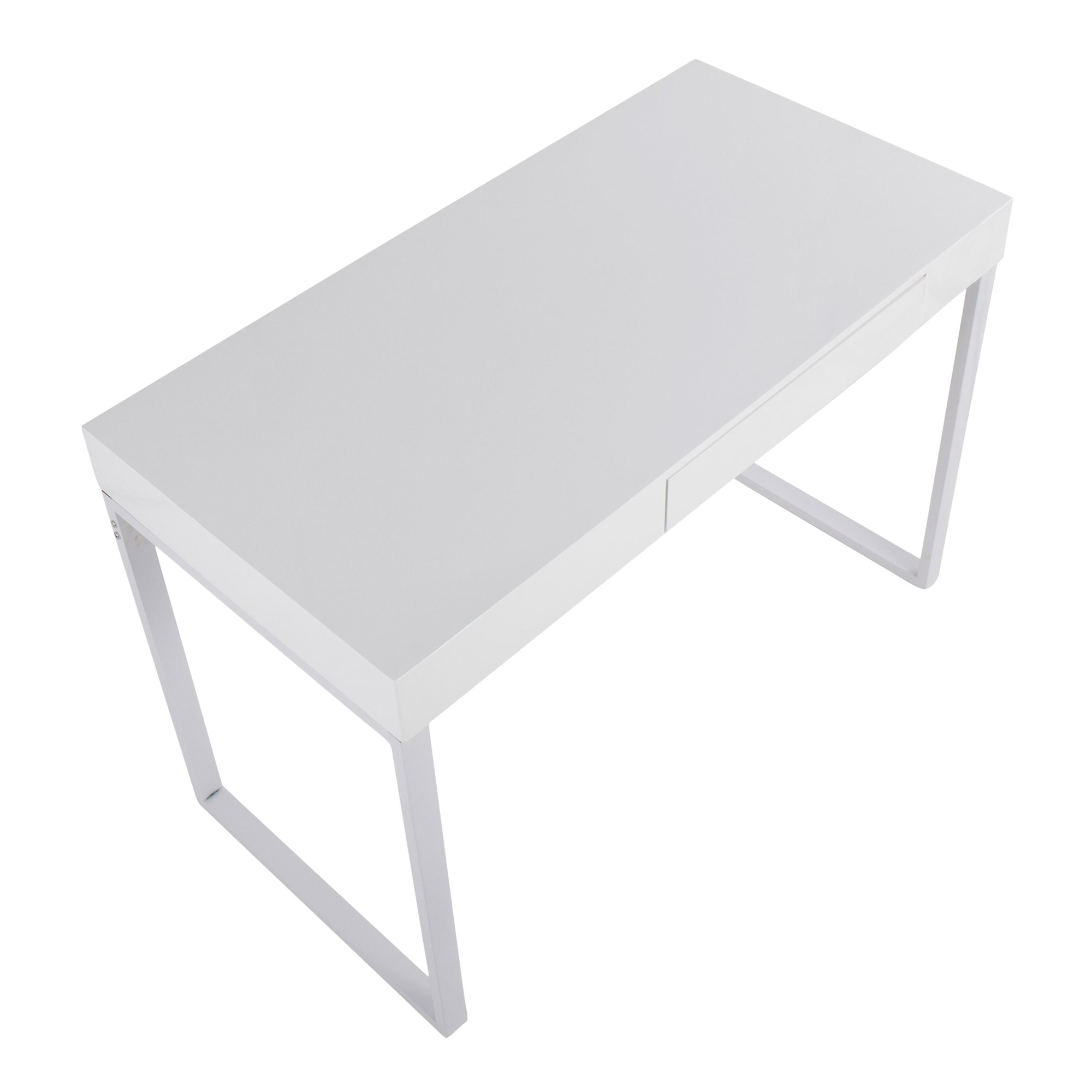 Drift Contemporary White Steel and Wood Desk with Drawer 12 Drift Contemporary White Steel and Wood Desk with Drawer - Image 12