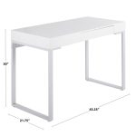 Drift Contemporary White Steel and Wood Desk with Drawer 29 Drift Contemporary White Steel and Wood Desk with Drawer