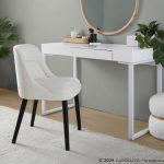 Drift Contemporary White Steel and Wood Desk with Drawer 19 Drift Contemporary White Steel and Wood Desk with Drawer