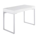 Drift Contemporary White Steel and Wood Desk with Drawer 22 Drift Contemporary White Steel and Wood Desk with Drawer