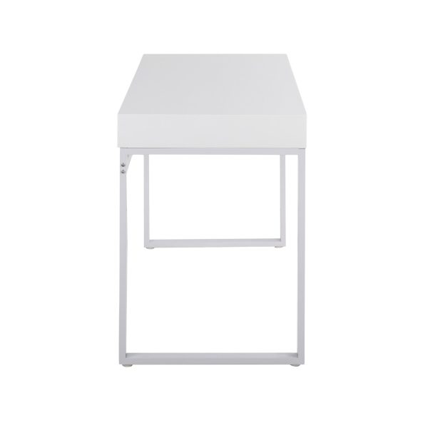 Drift Contemporary White Steel and Wood Desk with Drawer 7