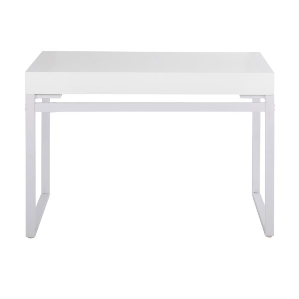 Drift Contemporary White Steel and Wood Desk with Drawer 9