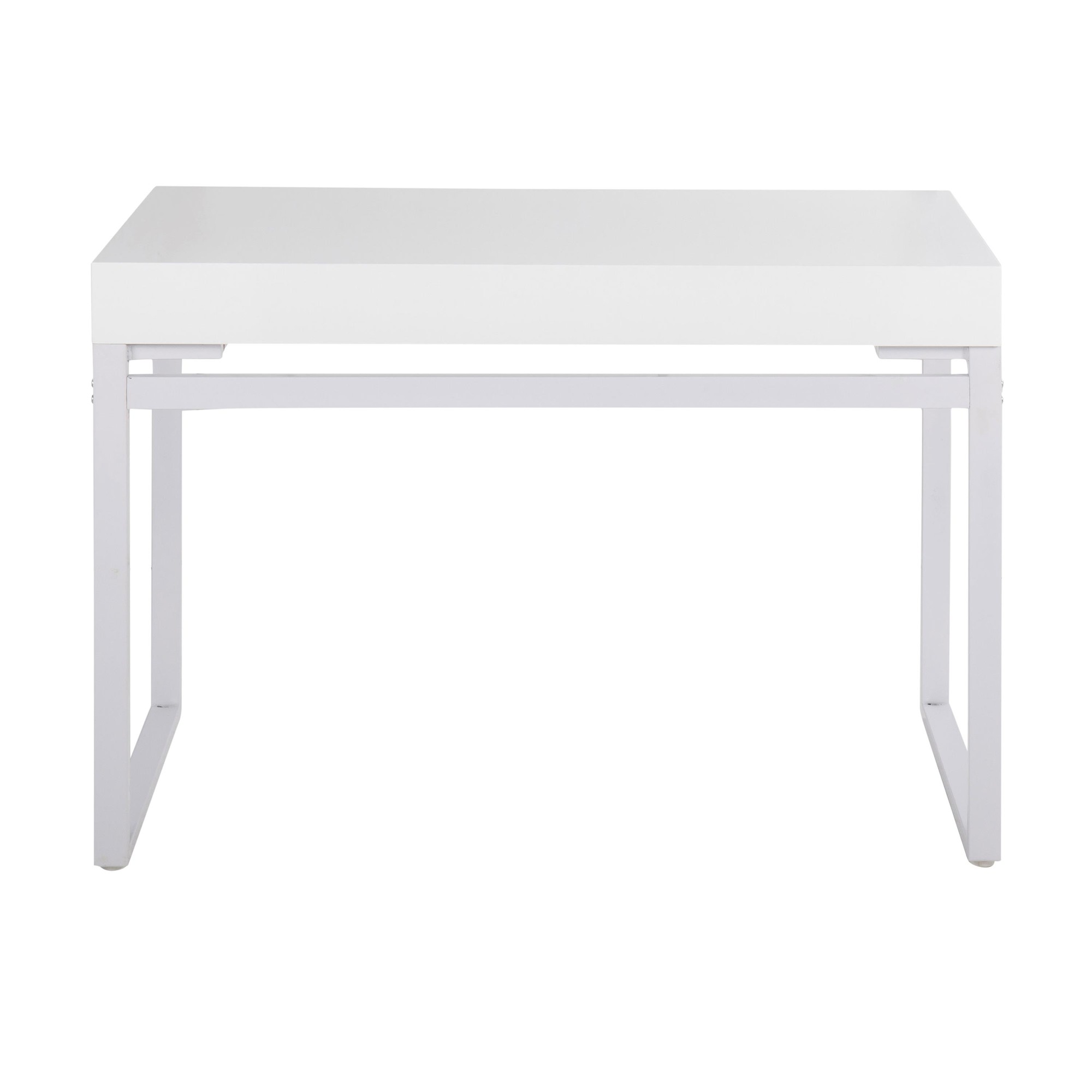 Drift Contemporary White Steel and Wood Desk with Drawer 10 Drift Contemporary White Steel and Wood Desk with Drawer - Image 10