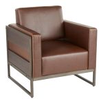 Drift Industrial Brown Faux Leather Lounge Chair Antique Metal Espresso Wood 8 Drift Industrial Brown Faux Leather Lounge Chair Antique Metal Espresso Wood
