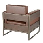 Drift Industrial Brown Faux Leather Lounge Chair Antique Metal Espresso Wood 10 Drift Industrial Brown Faux Leather Lounge Chair Antique Metal Espresso Wood