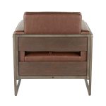 Drift Industrial Brown Faux Leather Lounge Chair Antique Metal Espresso Wood 11 Drift Industrial Brown Faux Leather Lounge Chair Antique Metal Espresso Wood