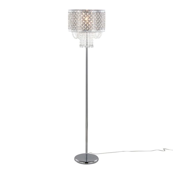 Droplets Contemporary Chrome Crystal Floor Lamp 1