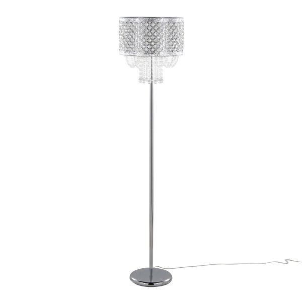 Droplets Contemporary Chrome Crystal Floor Lamp 2