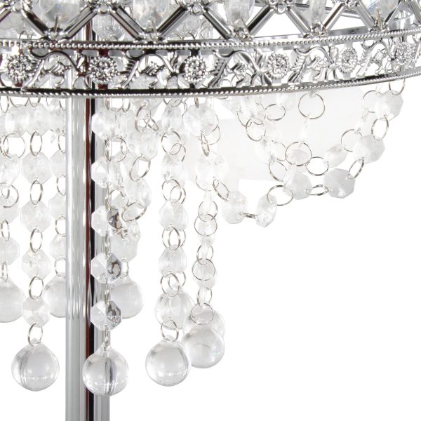 Droplets Contemporary Chrome Crystal Floor Lamp 4