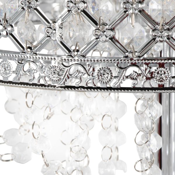 Droplets Contemporary Chrome Crystal Floor Lamp 6