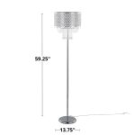 Droplets Contemporary Chrome Crystal Floor Lamp