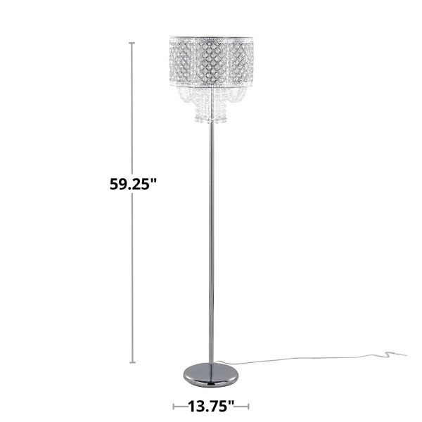 Droplets Contemporary Chrome Crystal Floor Lamp 8