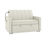 Duane White Linen Look Fabric Pull-Out Sleeper Sofa 7 Duane White Linen Look Fabric Pull-Out Sleeper Sofa