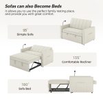 Duane White Linen Look Fabric Pull-Out Sleeper Sofa 9 Duane White Linen Look Fabric Pull-Out Sleeper Sofa