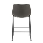 Duke 26 Inch Black Metal Grey Faux Leather Counter Stool 13 Duke 26 Inch Black Metal Grey Faux Leather Counter Stool