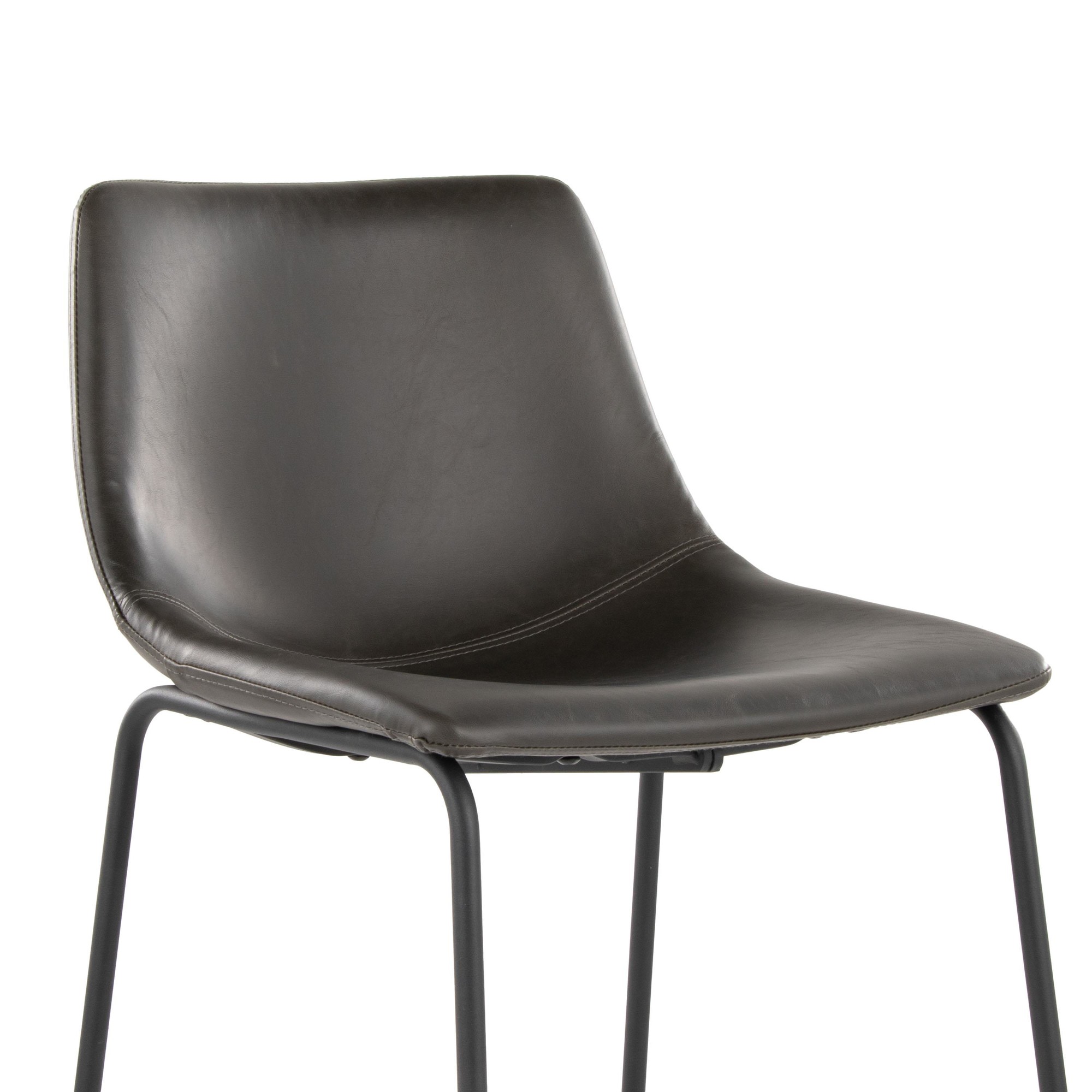 Duke 26 Inch Black Metal Grey Faux Leather Counter Stool 6 Duke 26 Inch Black Metal Grey Faux Leather Counter Stool - Image 6