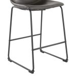 Duke 26 Inch Black Metal Grey Faux Leather Counter Stool 16 Duke 26 Inch Black Metal Grey Faux Leather Counter Stool