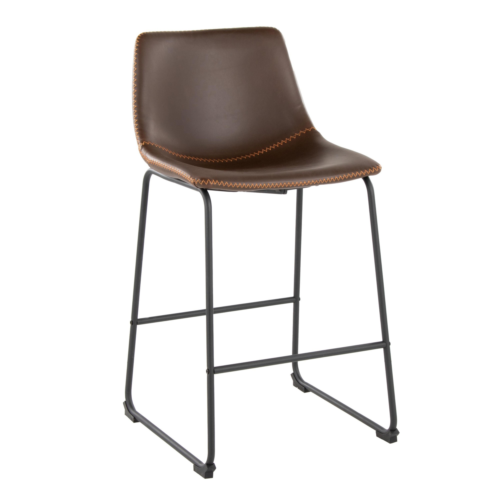 Duke 26 Industrial Black Espresso Faux Leather Counter Stool 2 Duke 26 Industrial Black Espresso Faux Leather Counter Stool - Image 2