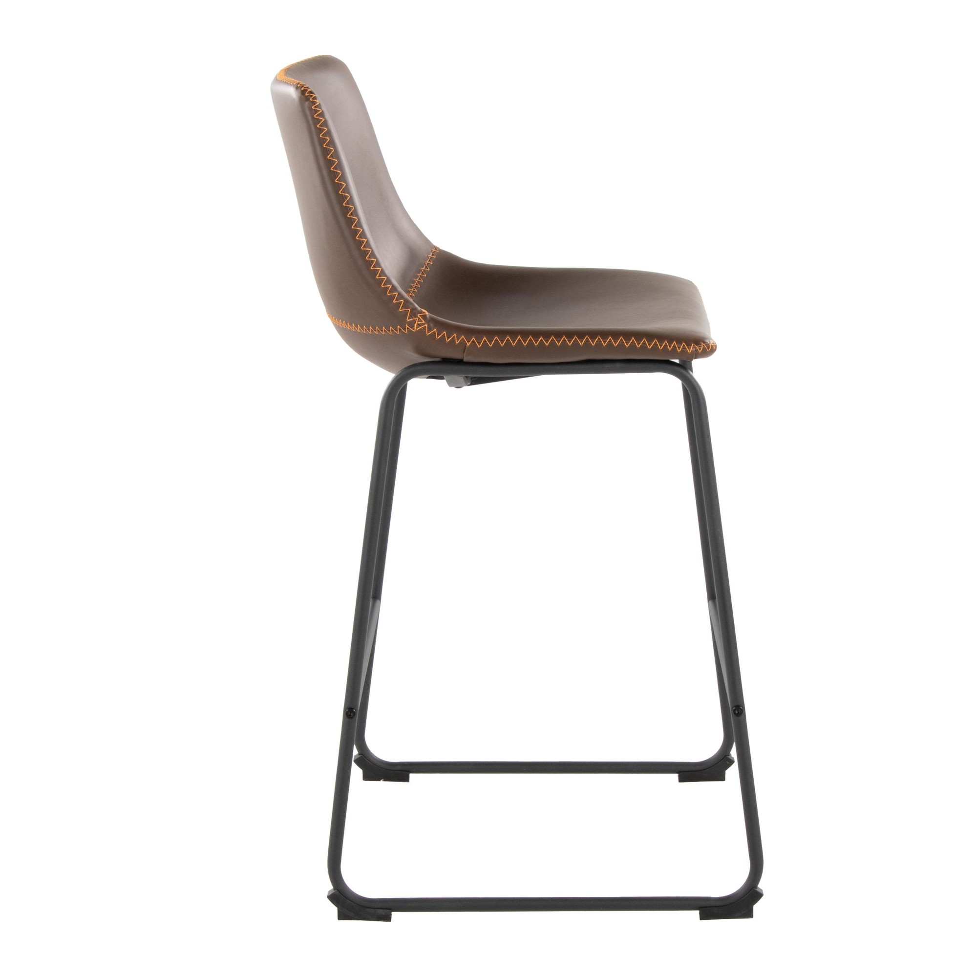 Duke 26 Industrial Black Espresso Faux Leather Counter Stool 3 Duke 26 Industrial Black Espresso Faux Leather Counter Stool - Image 3