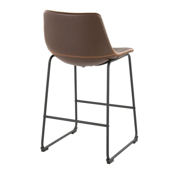 Duke 26 Industrial Black Espresso Faux Leather Counter Stool 3