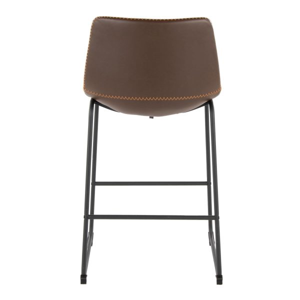 Duke 26 Industrial Black Espresso Faux Leather Counter Stool 4