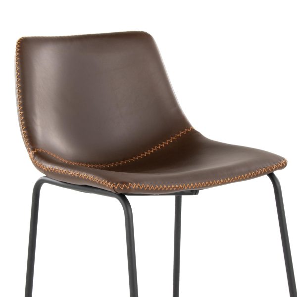 Duke 26 Industrial Black Espresso Faux Leather Counter Stool 6