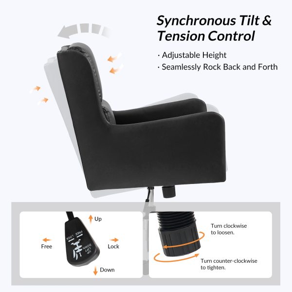 Duke Black Faux Leather Ergonomic Home Office Chair 3
