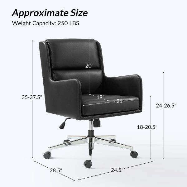 Duke Black Faux Leather Ergonomic Home Office Chair 4