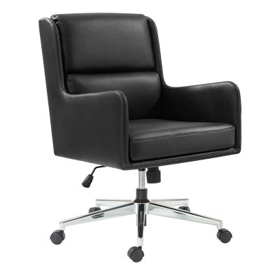 Duke Black Faux Leather Ergonomic Home Office Chair