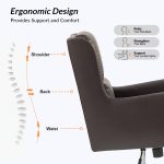 Duke Brown Faux Leather Ergonomic Home Office Chair 8 Duke Brown Faux Leather Ergonomic Home Office Chair
