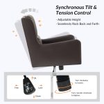 Duke Brown Faux Leather Ergonomic Home Office Chair 9 Duke Brown Faux Leather Ergonomic Home Office Chair